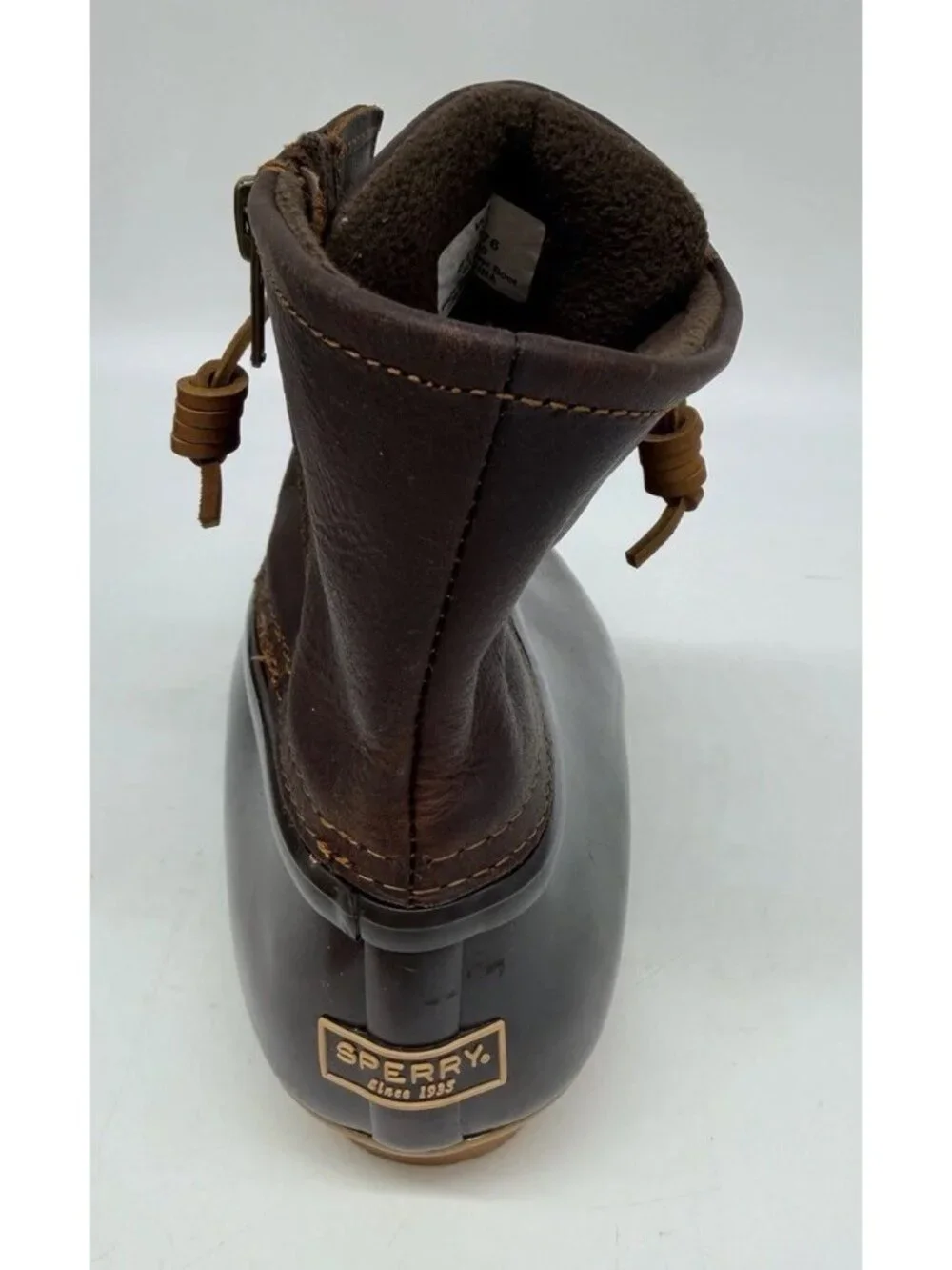 Sperry Top-Sider Saltwater Leather Rubber Duck Boots Brown Women's US 9